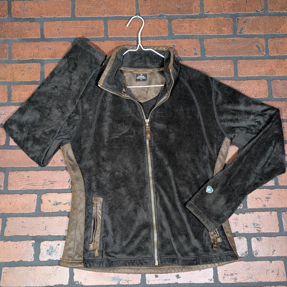 Kuhl Advokat Women's M Black Full-Zip Fleece‎ with Vegan Leather Accents - Picture 3 of 13